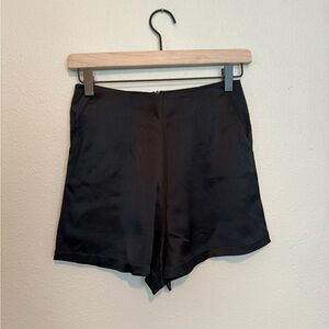 Black satin like material shorts from Zara